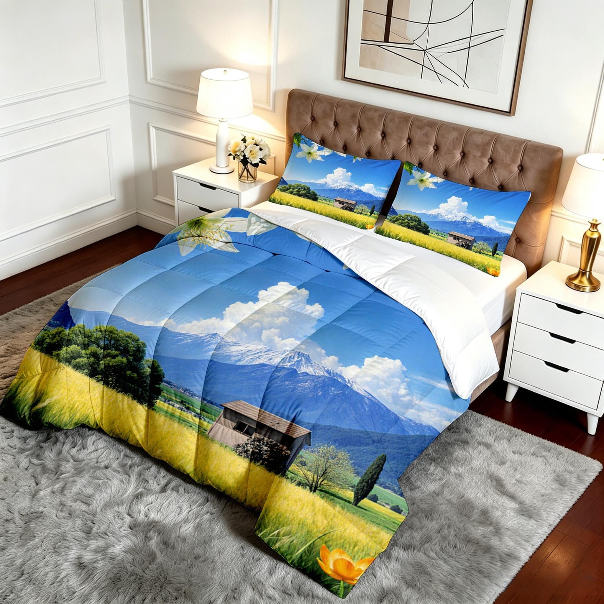 Piumone Singola 135x200cm Campo Di Grano per Bambini-A84