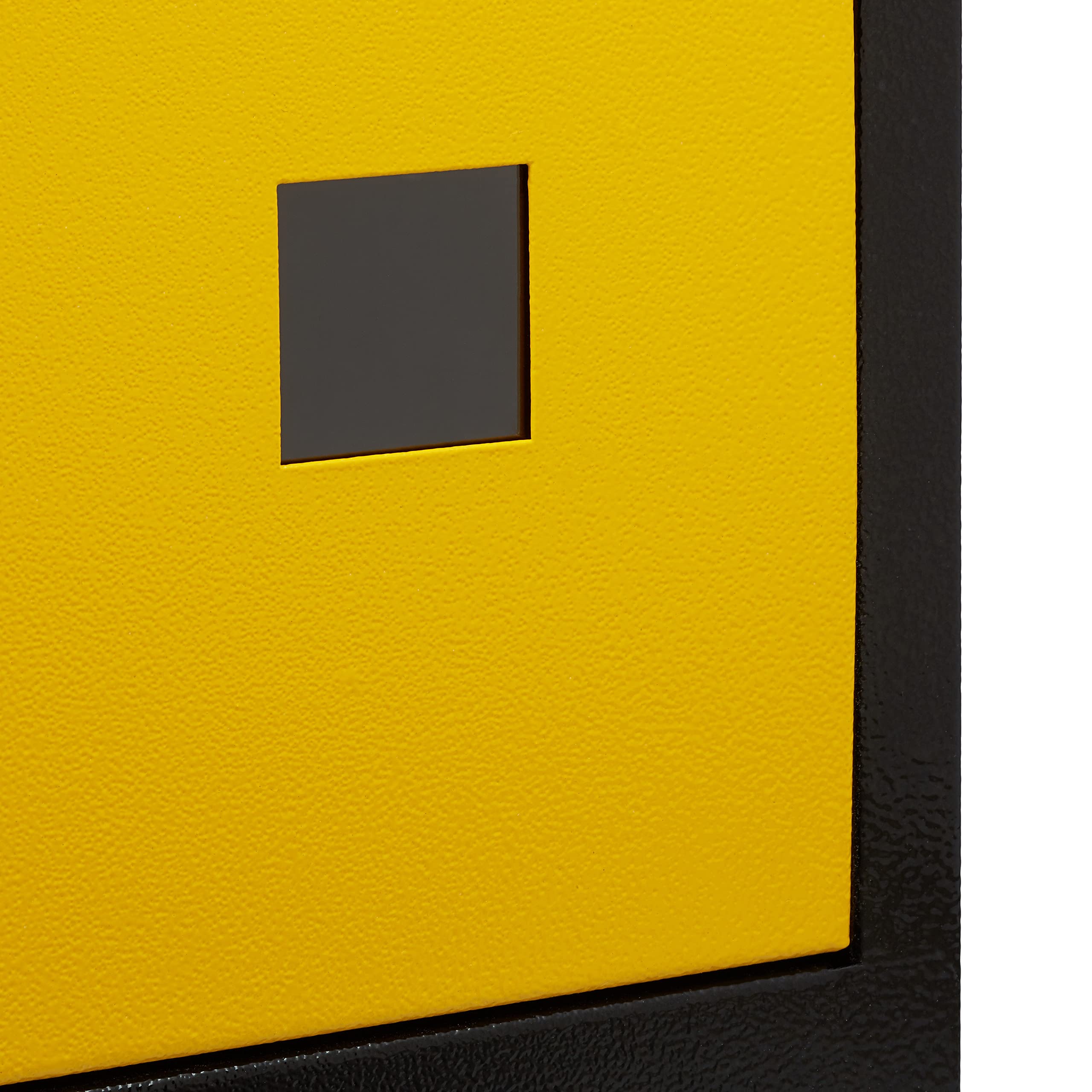 Relaxdays Buzón Correos Exterior Grande, Pared, Tapa Seguridad, Llave, Acero, 1 Ud., 53 x 43,5 x 26 cm, Negro-Amarillo