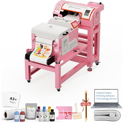M1630 pro DTF Printer Bundle with Screen Touch Powder Shaker & Dryer,T Shirt Portable Printing Device,Slef-Maintenance & Automatic Cutter (Printer+Laptop+Shaker+Bracket+Consumables)