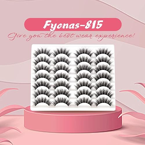 Miniatura 7 de Pestañas postizas esponjosas, pestañas postizas de aspecto natural y pestañas de tira de visón sintético 3D, 0.591-0.709 in (815)