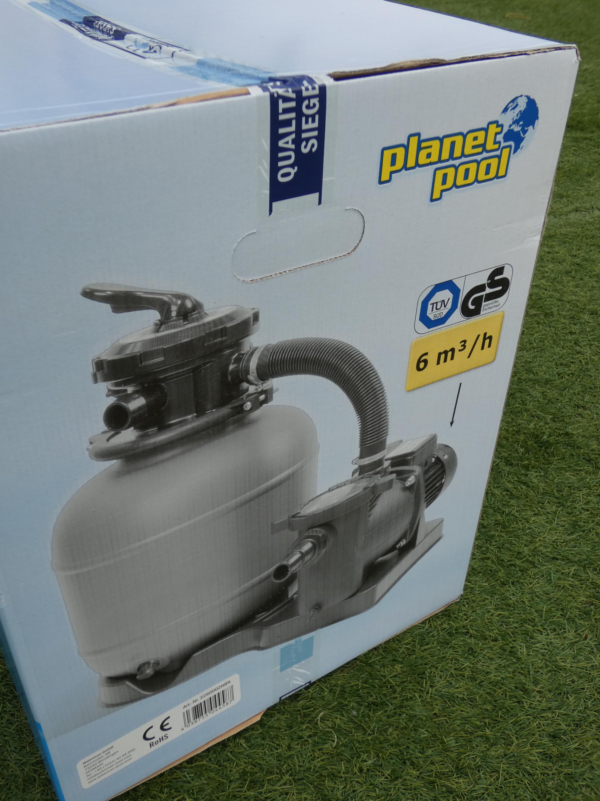 Groupe de Filtration Piscine - Pompe + Filtre à Sable - Volume 20-25m3-6 m3/h - Puissance 400W