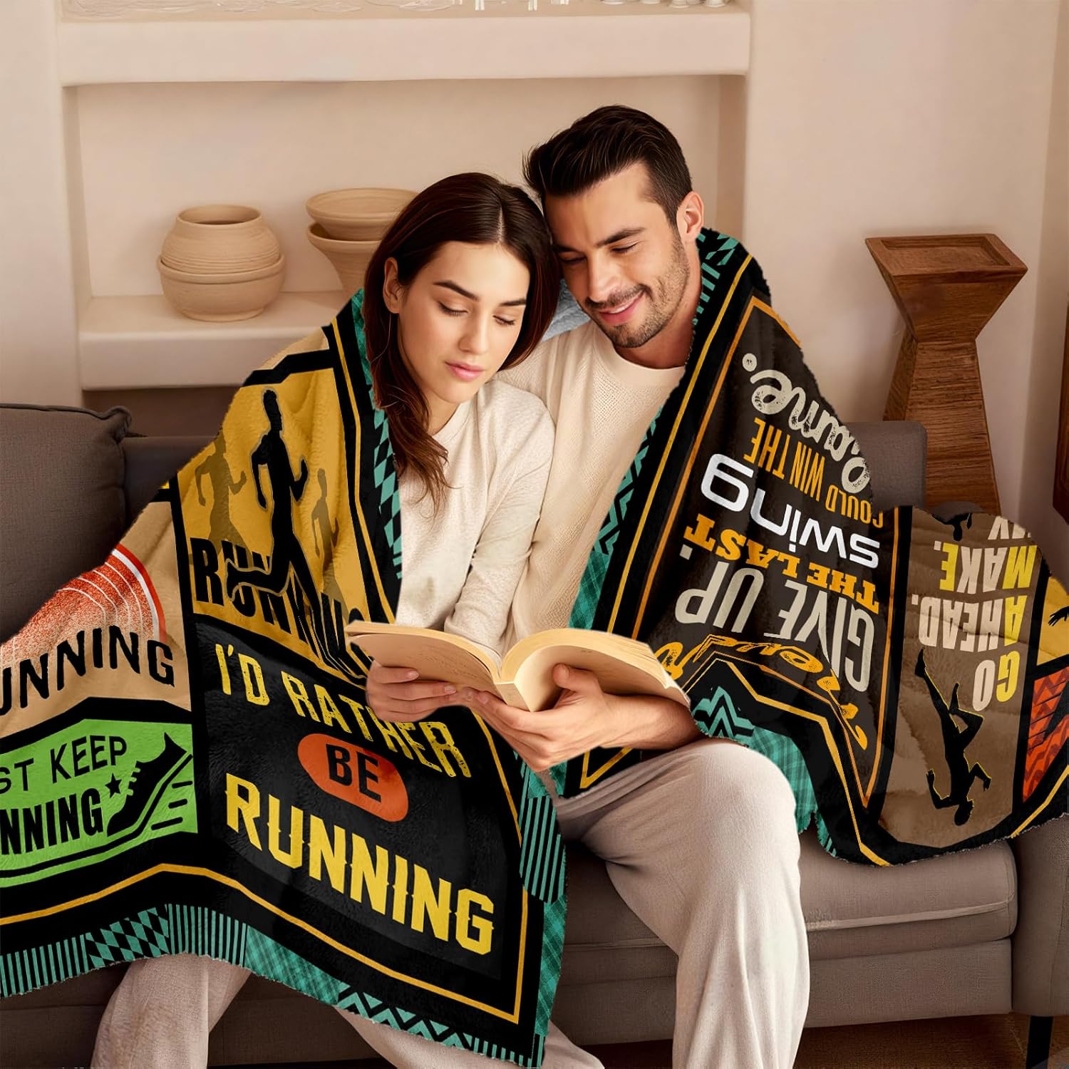 Running Gifts for Women Men, Run Running Blanket for Men, Gifts for Runners Women, Runnings Accessories for Mens, Runner Gift Sports Athletic Trainer Throw Blanket Flannel Home Decor 60''x 80''