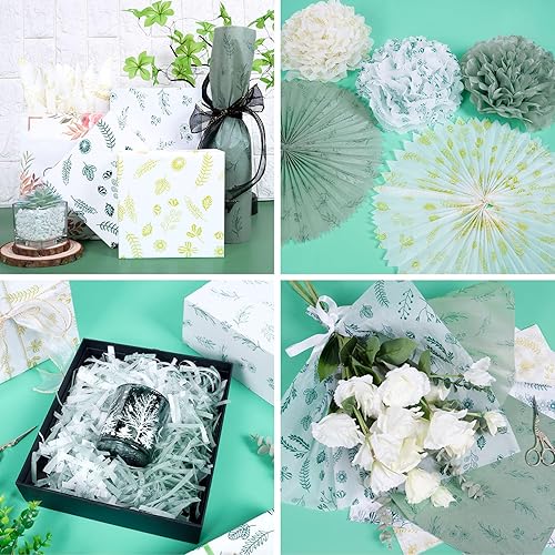 Miniatura 5 de Larcenciel Papel de Seda para Envolver Regalos, 60 Piezas de Papel de Seda Botánico Floral Vintage para Bolsas de Regalo, Manualidades, Embalaje,