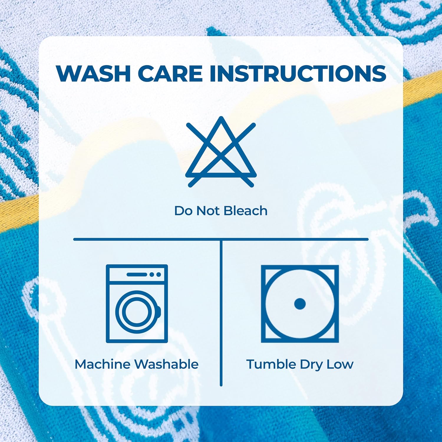 Superior Cotton Beach Towel, Absorbent Oversized Towel for Swimming Pool, Camping, Bathroom, Shower, Large, Quick Drying Basics, Adults, Kids, Colorful Towels, Bahama Collection, 68" x 34", Blue