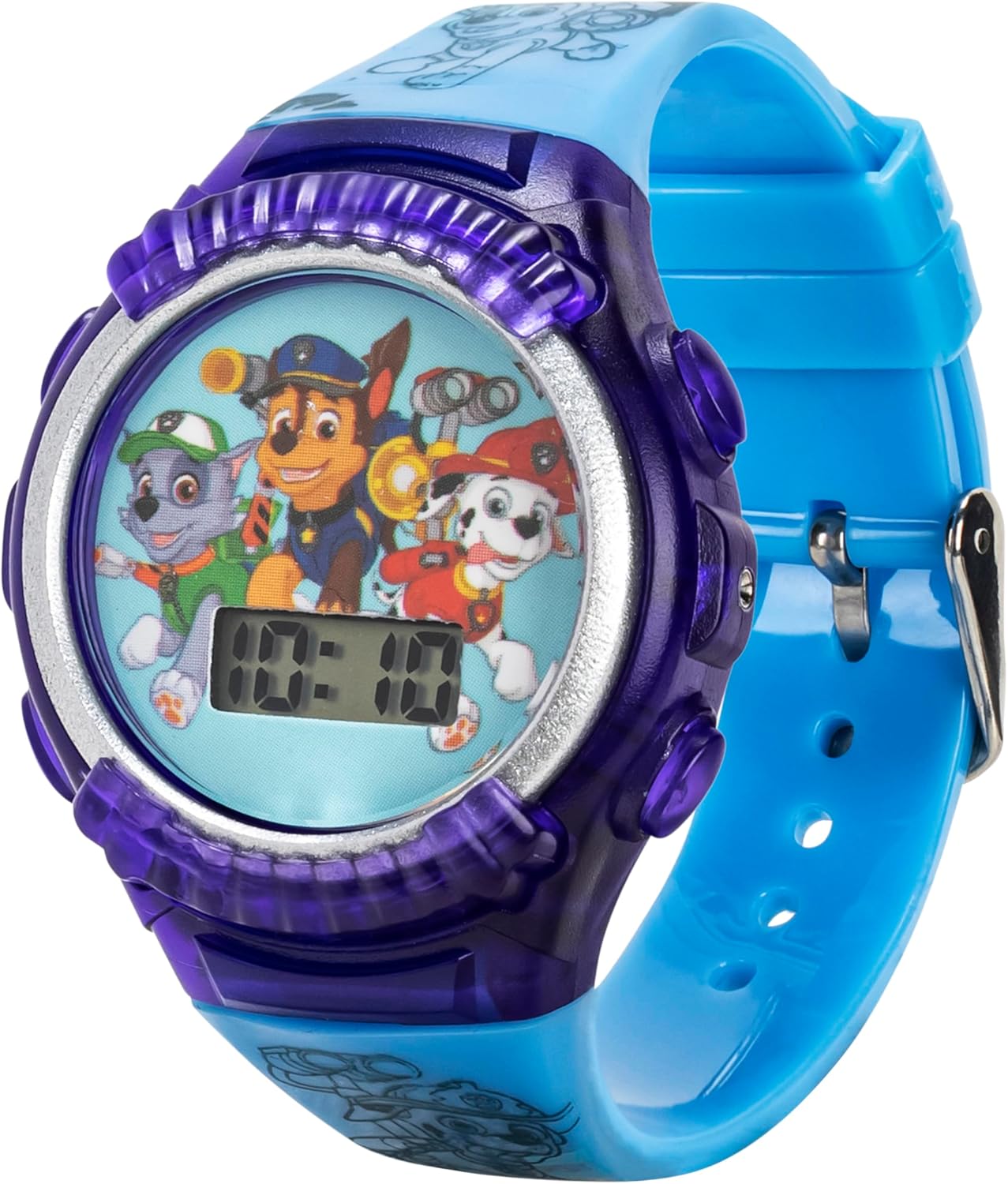 Nickelodeon Paw Patrol Kids Digital LED Watch with Light-Up Display Featuring Chase Marshall Rocky and Blue Silicone Strap in Gift Tin for Boys and Girls Ages 4+ Fits Wrists 5.5"-8" - Image 8