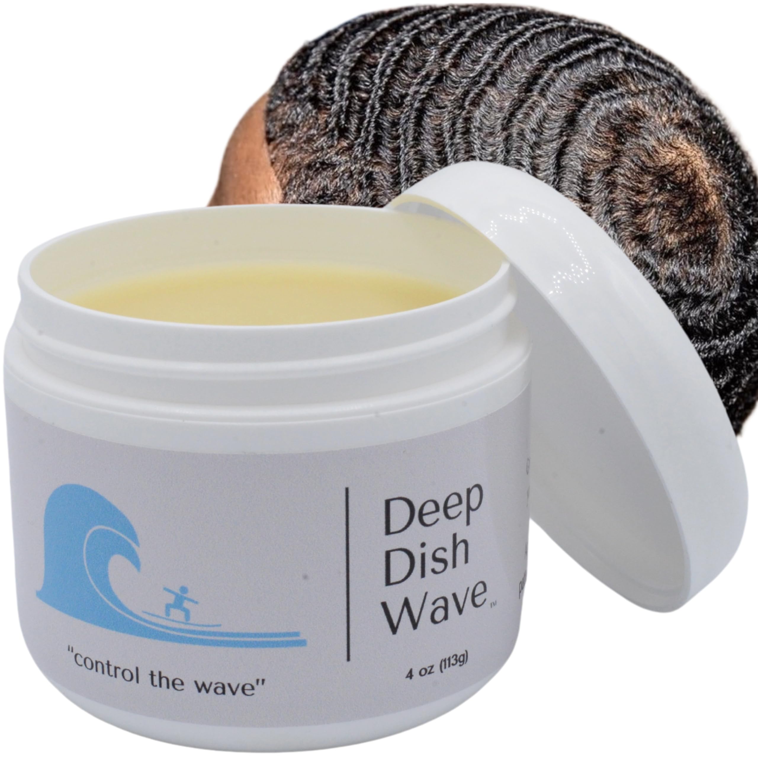 Deep Dish Wave Pomade - Crema para el cabello 100 % pura y natural de 360 ondas, grasa de onda superior para hombres, mantequilla ondulada para ondas perfectas de 360 onzas, 4 onzas
