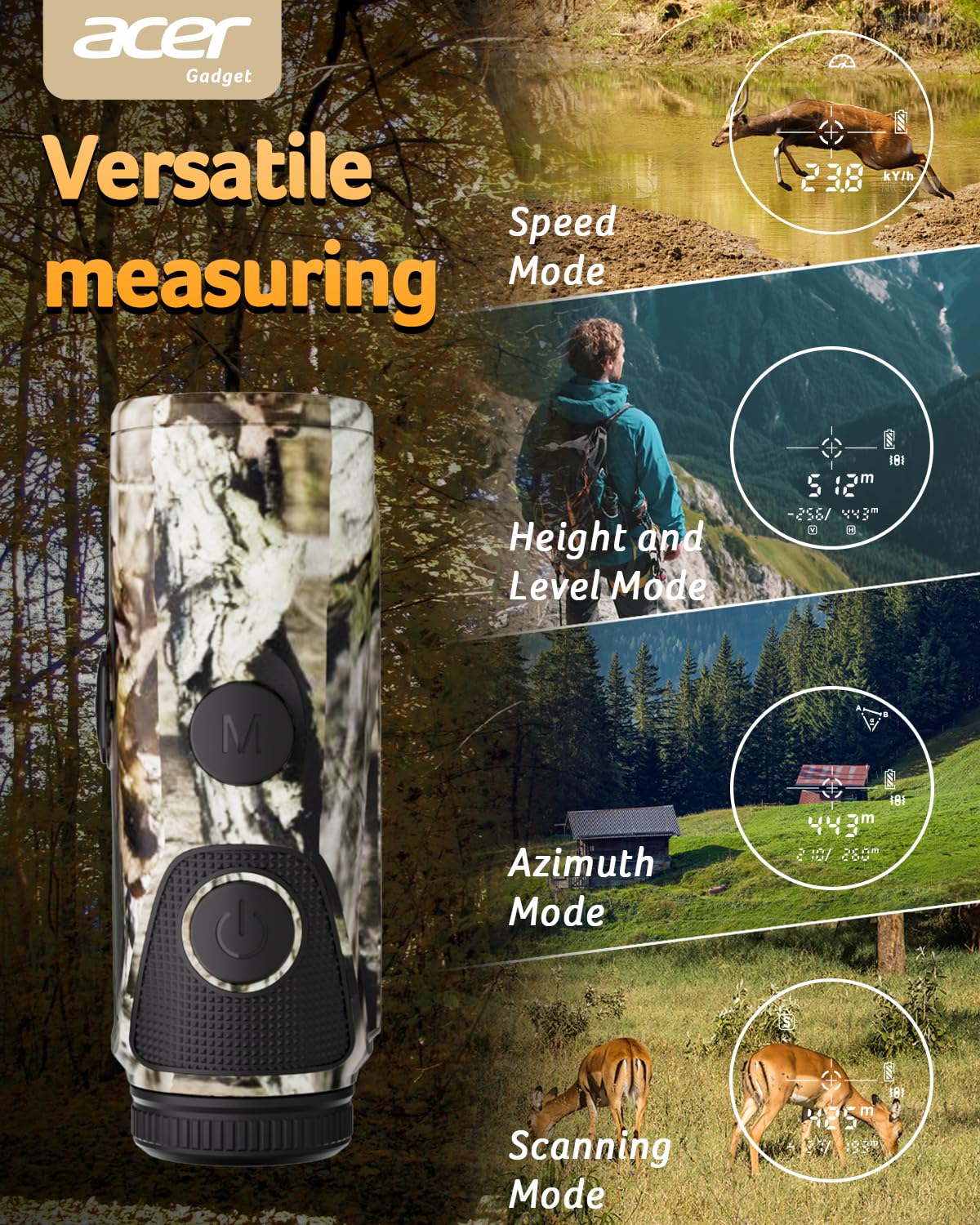 Acer Télémètre laser pour la chasse – 1000 yards