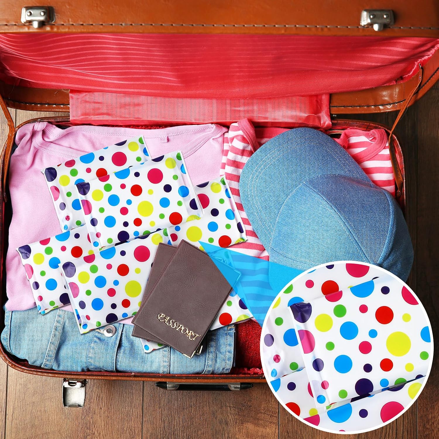 Geyee 50 Pack Travel Tissue Packets Facial Paper Napkins, Polka Dot image 5