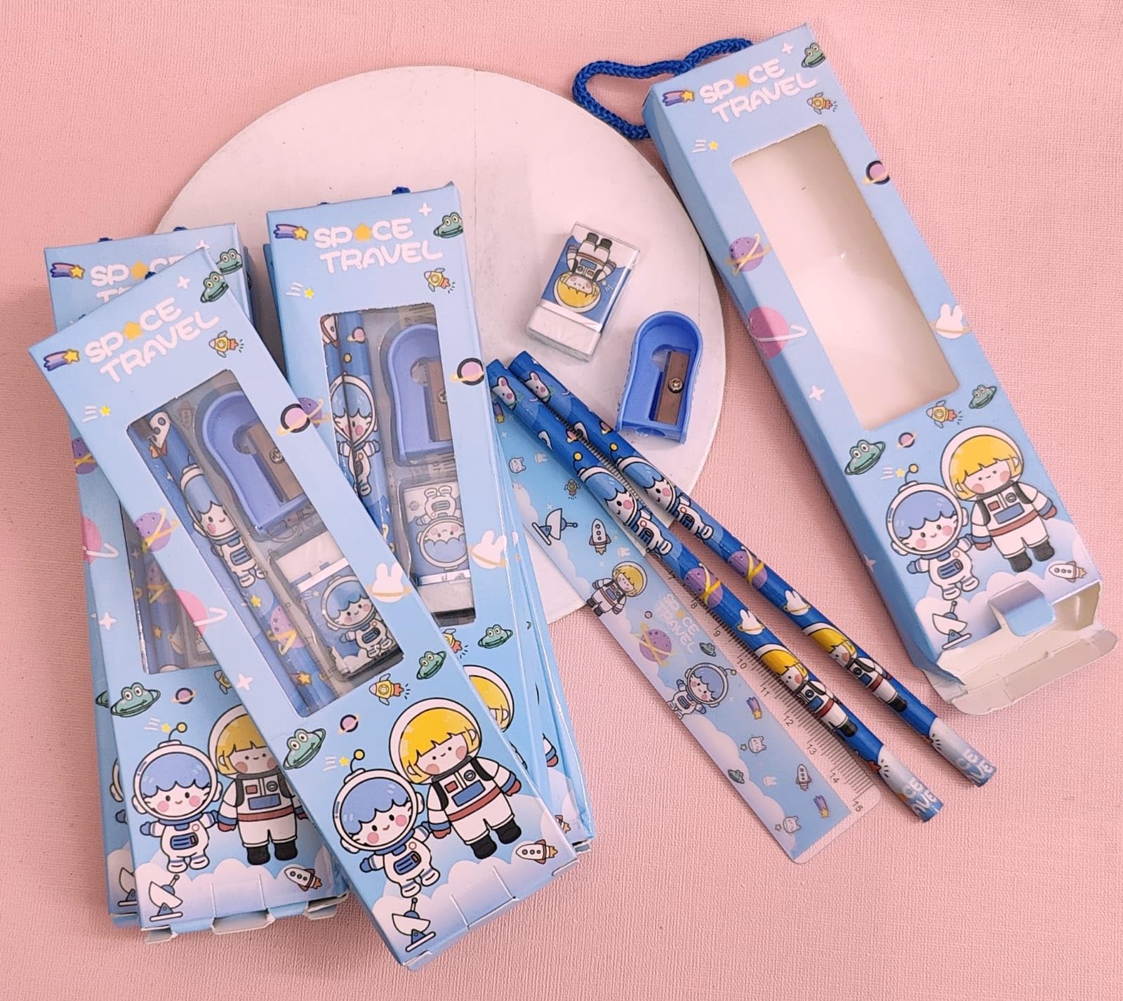 AMANVANI Pencil Sets Stationery for kids stationery set for kids return gift SMALL stationery kit pencil eraser sharpener combo pack return gift Kanjak Gift Items 12pcs 1
