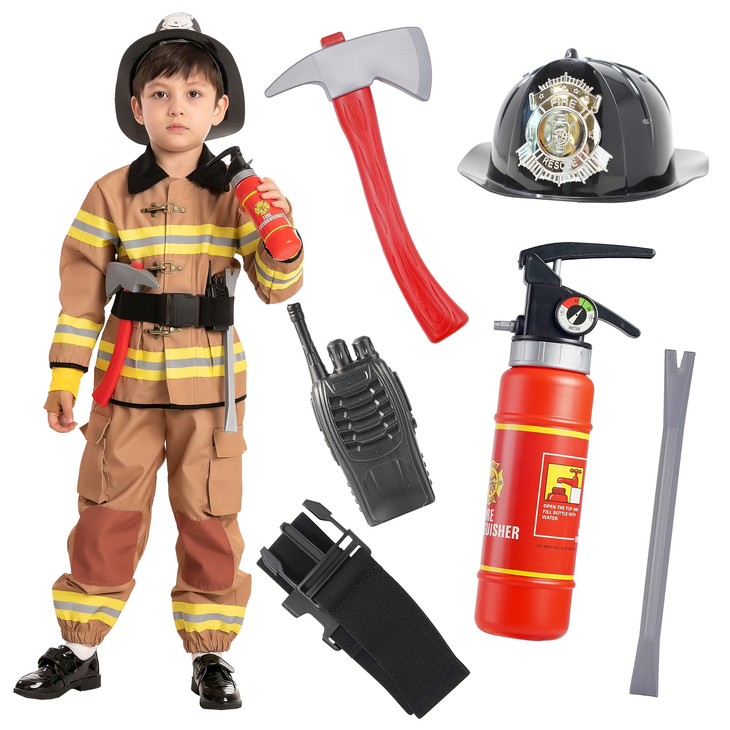 Costume Pompiere Bambino Smiffys 4-6 Anni, Giacca E Pantaloni Con Cappello