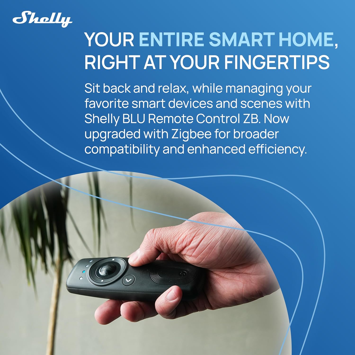 Shelly BLU Remote Control ZB Black, Zigbee & Bluetooth Remote Control for Shelly Devices, Multi-Channel Operation, Gesture Control, Beacon Mode, Easy Pairing, Home Assistant