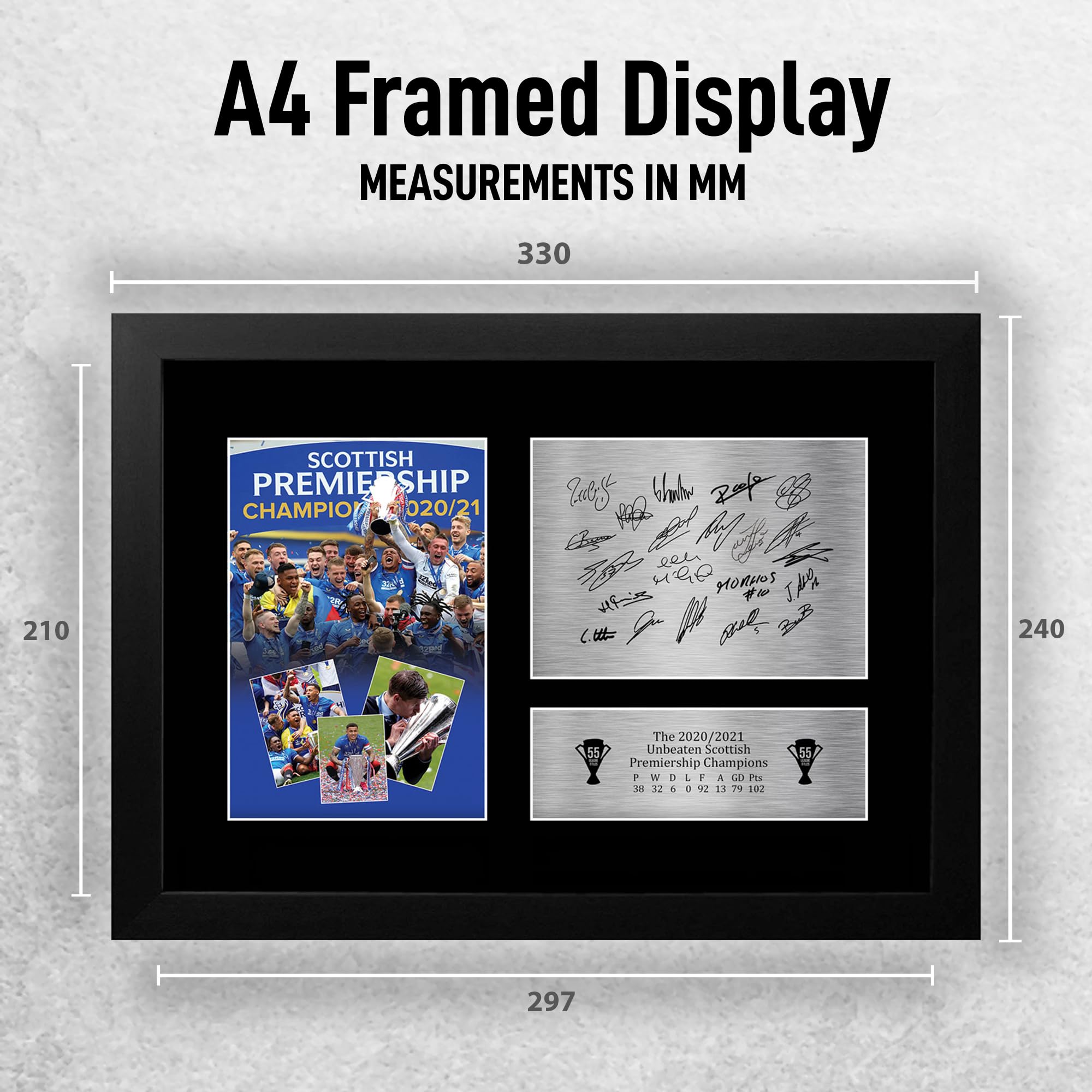 HWC Trading FR A4 Rangers 55 Scottish League Champions 20-21 Printed Memorabilia Signed Autograph Photograph Display for Football Fans and Supporters - Image 2
