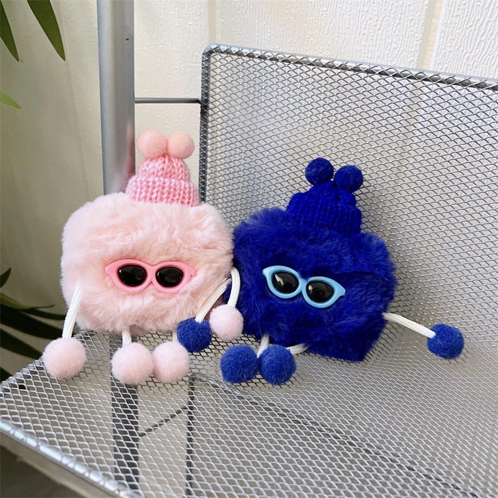 SIXRUN Peluche Custodia per Auricolari, Forma di Uomo con Occhiali da
