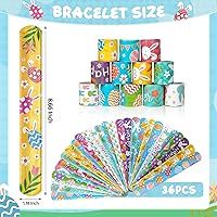 Vista 5 de Childom 36 piezas Pulseras de bofetada de Pascua, pulseras de decoración de Pascua, regalos, pulseras de conejo, presentes para rellenos de bolsas
