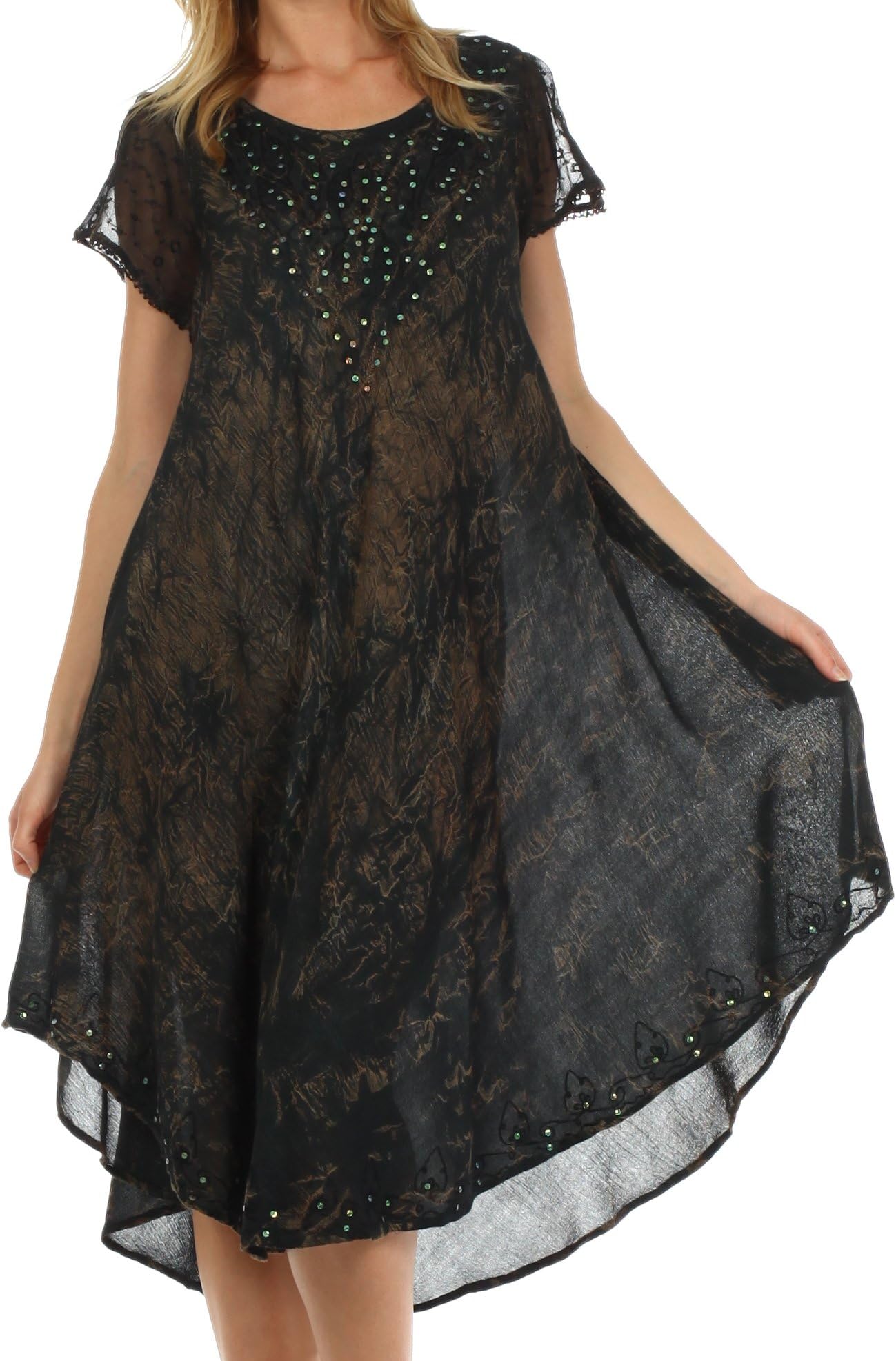 Michiko Stonewashed Caftan Dress/Cover Up