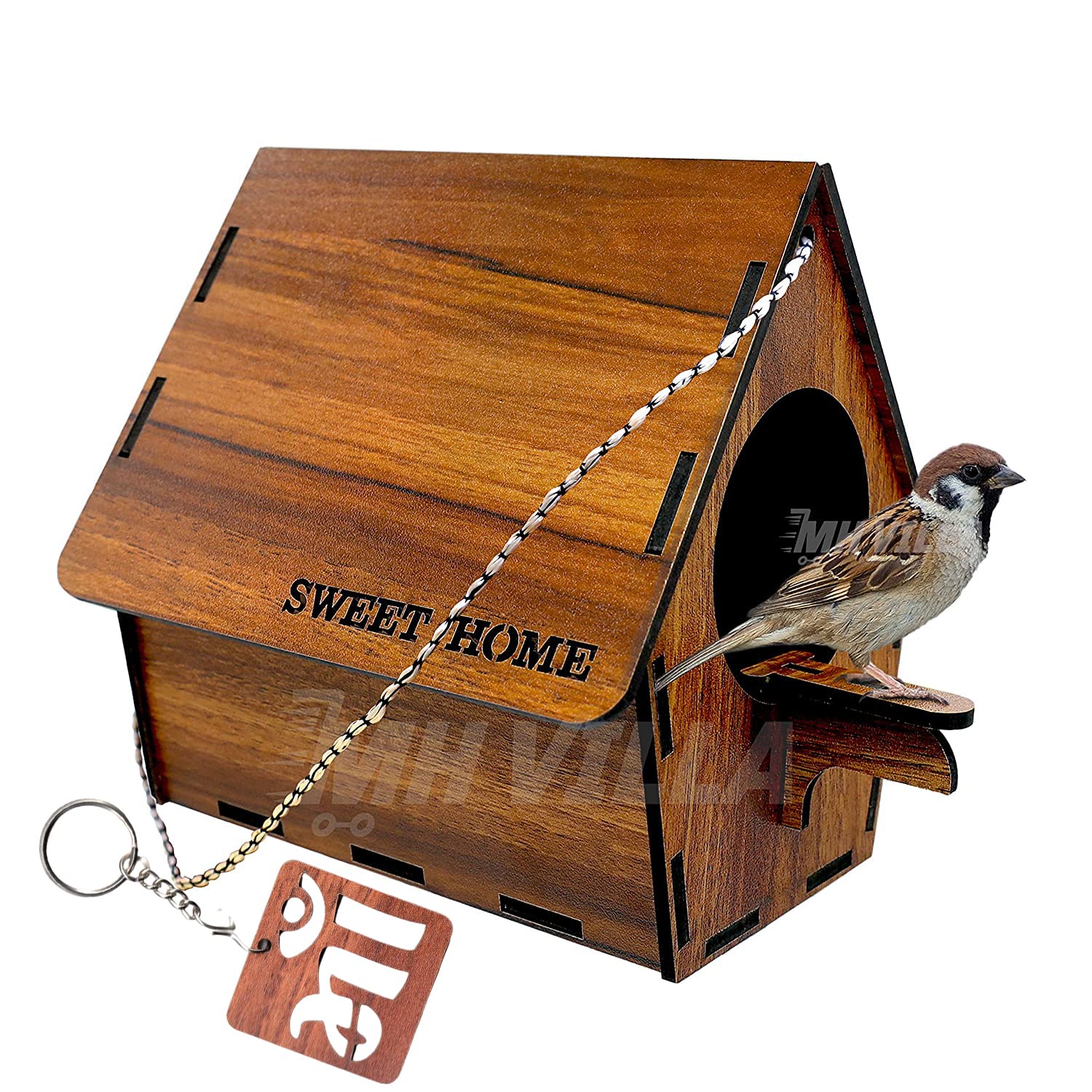 MH VILLA Bird House for Small Birds | Hanging Bird Nest for Garden,Balcony and Window | Suitable for Small Birds (Sparrow and Kingfisher etc) (1)