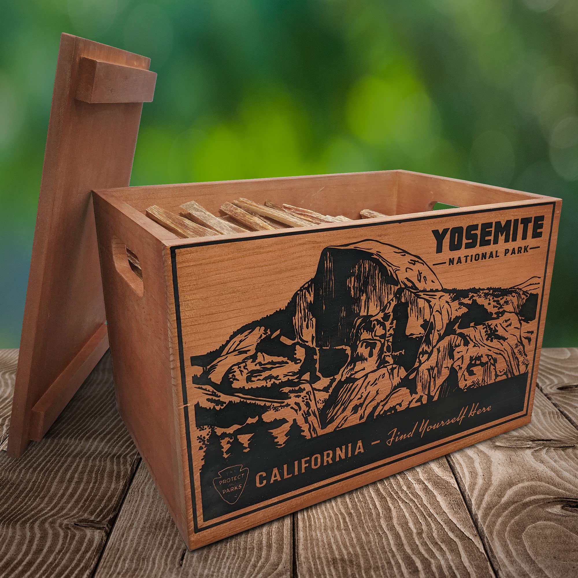 Betterwood Products 04405 Fatwood Feuerstarter aus natürlichem Kunstharz in Holzkiste zum Nachfüllen oder Dekorieren von Zuhause, Yosemite, 5,9 kg