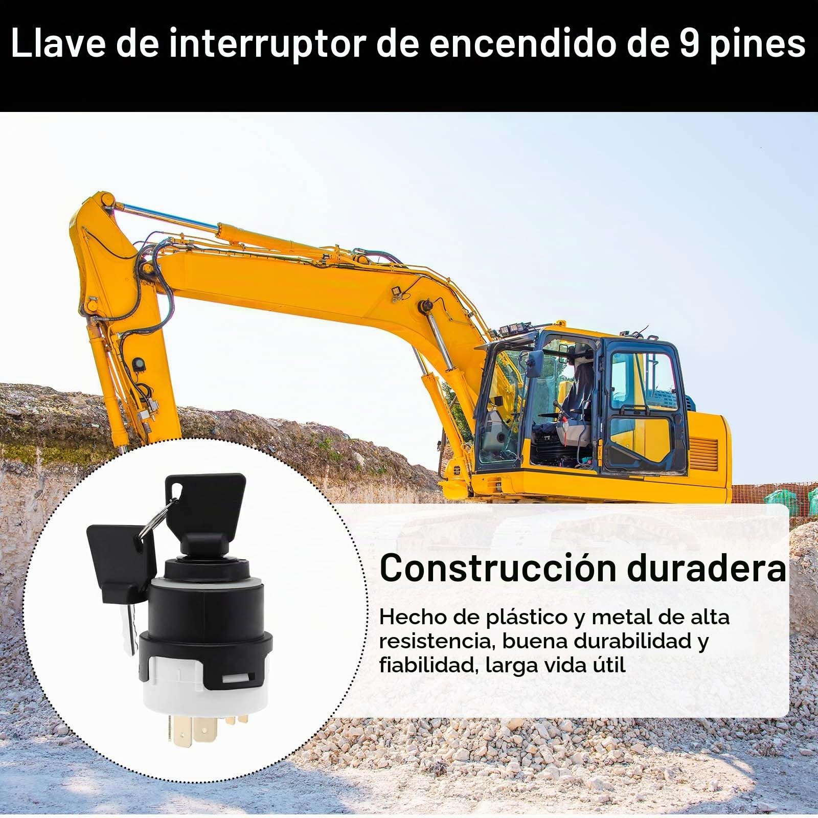 Interruptor De Encendido, Cerradura De Encendido 12/24V De Arranque Incandescente Para Agrícola Maquinaria De Construcción De Llaves Adecuado Para Deutz DX 07 Same Case Zettelmeyer Schaeff