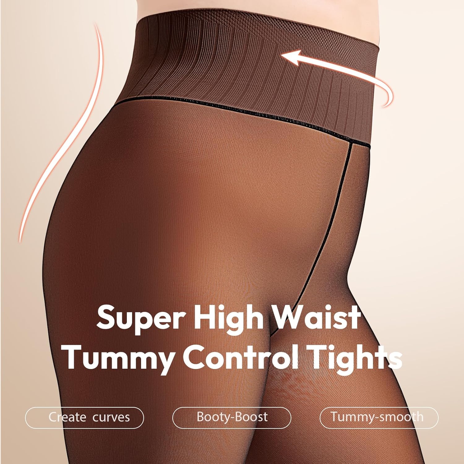 High Waist Fleece Lined Tights Women Plus Size,Fake Translucent Winter Warm Thermal Pantyhose Leggings for Winter - Image 3