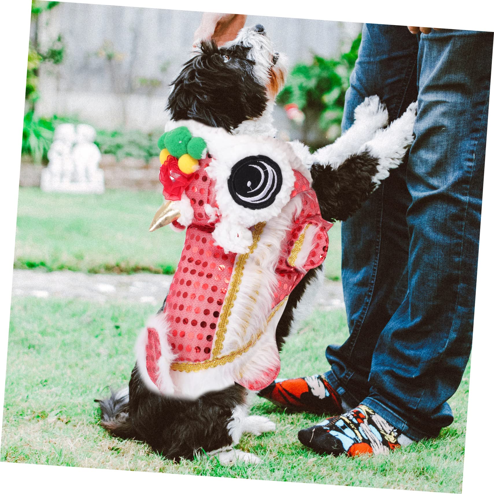 BESPORTBLE 3pezzi Costume Per Cani Per Anno Cinese Abbigliamento Per Animali Domestici Outfit Festivo Con Design Doppia Faccia Adatto Cuccioli Di Piccole Facile Da Indossare e Comodo