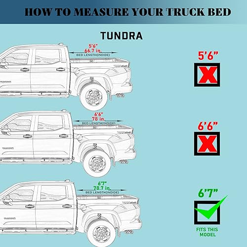 Miniatura 2 de Calffree CFHT-027 - Cubierta rígida plegable para caja de camión  CFHT-027  Se adapta a Toyota Tundra 2007  2021 caja de 6 pies 7 pulgadas 787