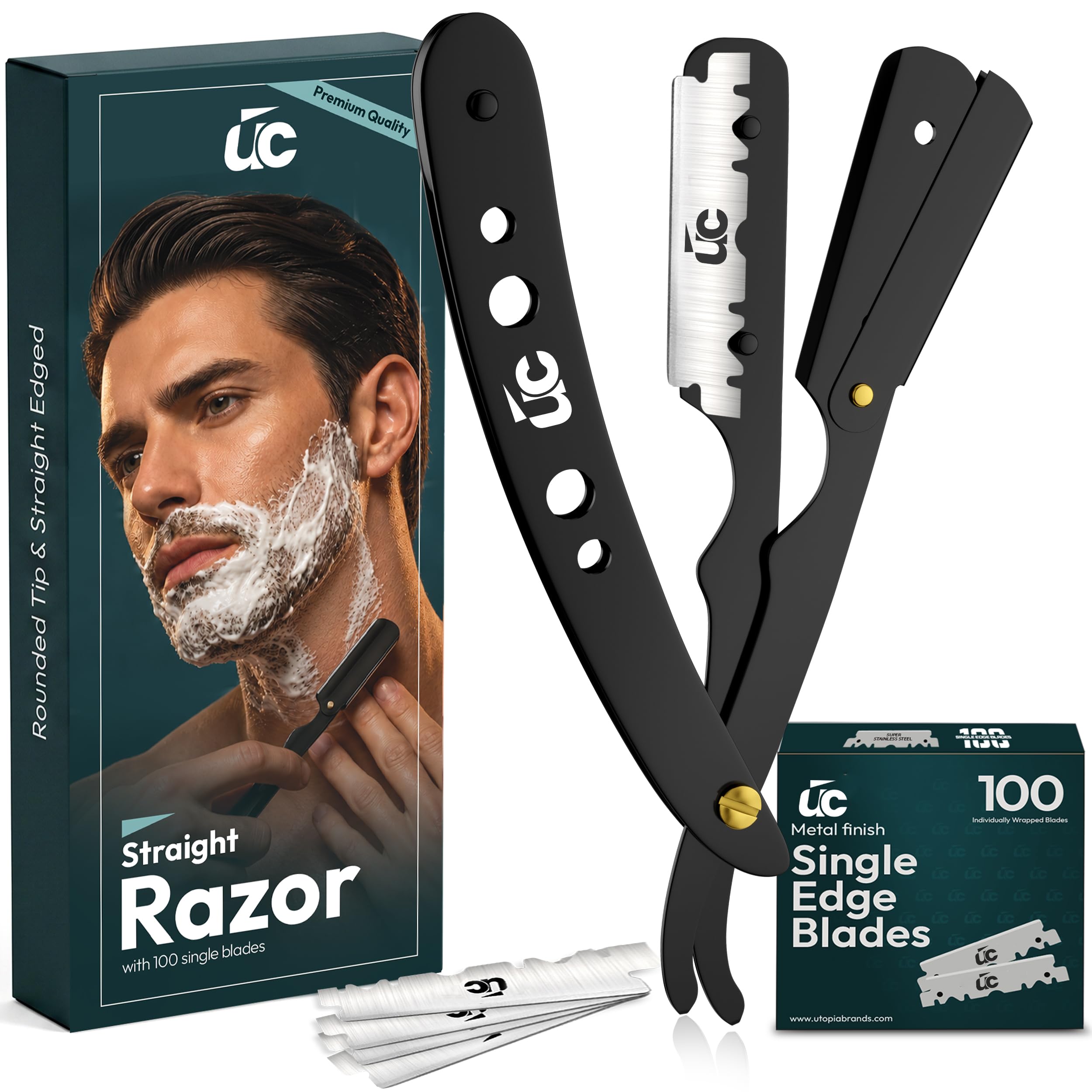 Utopia Care Barber Razor - 100 Blades -1