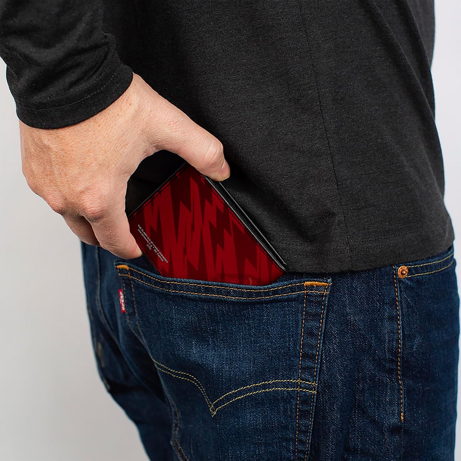 Buckle-Down unisex adults Buckle-down Pu Bifold - the Flash Running Pose/Bolts Trails Reds Bi Fold Wallet, Multicolor, 4.0 x 3.5 US