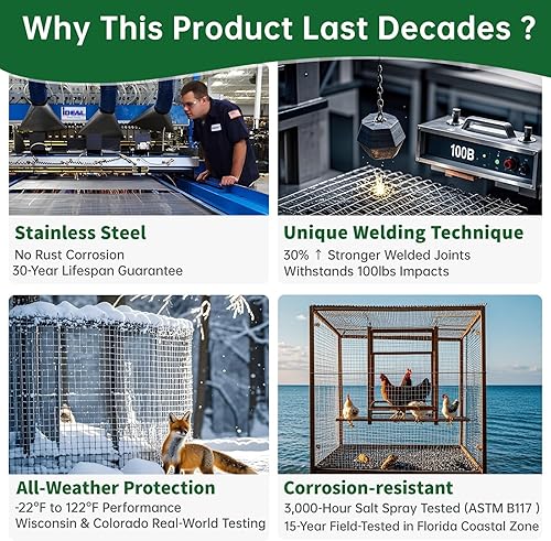 Miniatura 37 de AMAGABELI GARDEN & HOME Valla de alambre de soldadura de 36 pulgadas x 50 pies, 2 pulgadas x 4 pulgadas, tela galvanizada de hardware de calibre 14