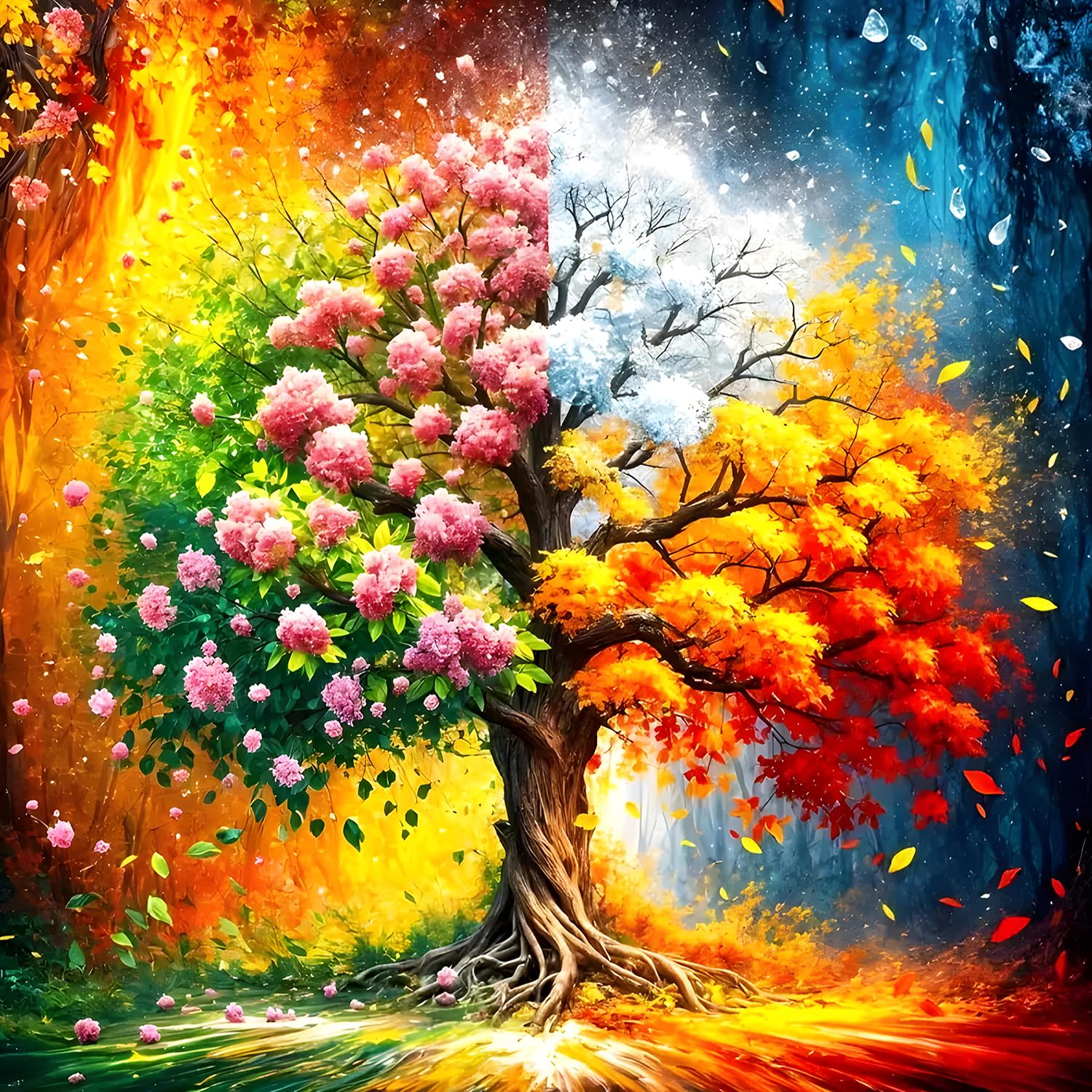 DPHERO 5D Arbre De Vie Diamond Painting, DIY Arbre Peinture Broderie