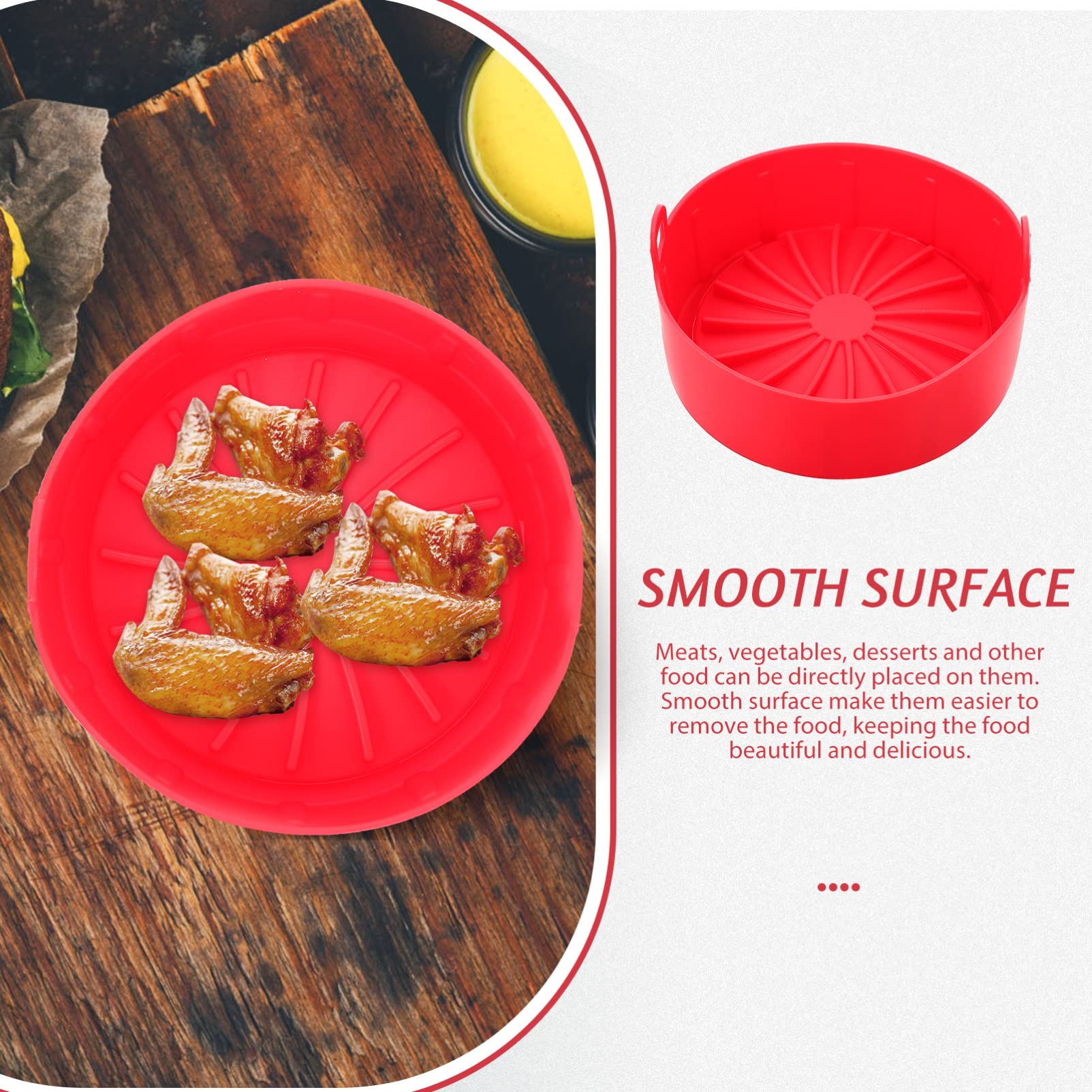 UPKOCH Almohadilla de Silicona para Freidora de Aire Bandeja Reutilizable de Silicona Alimentaria Accesorios para Cesta de Freidora de Aire para Hornear