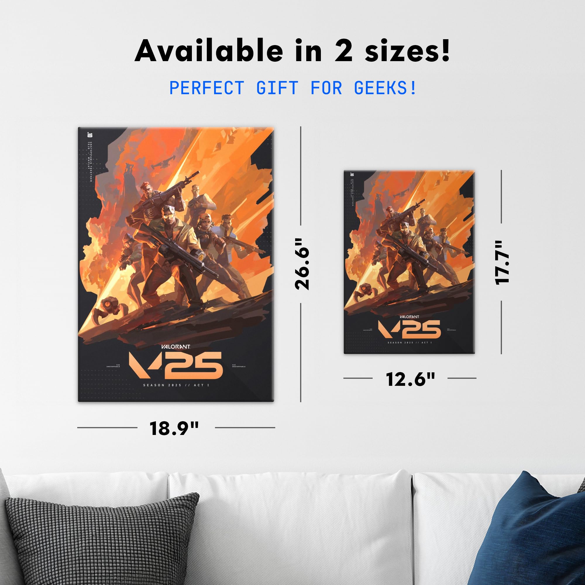 Displate Metall poster VALORANT Episode 10 Größe L | Bilder Wanddeko Wohnzimmer & Schlafzimmer Wandbilder, Geschenk. Wandkunst mit Magnet-Befestigung, ohne Bohren.