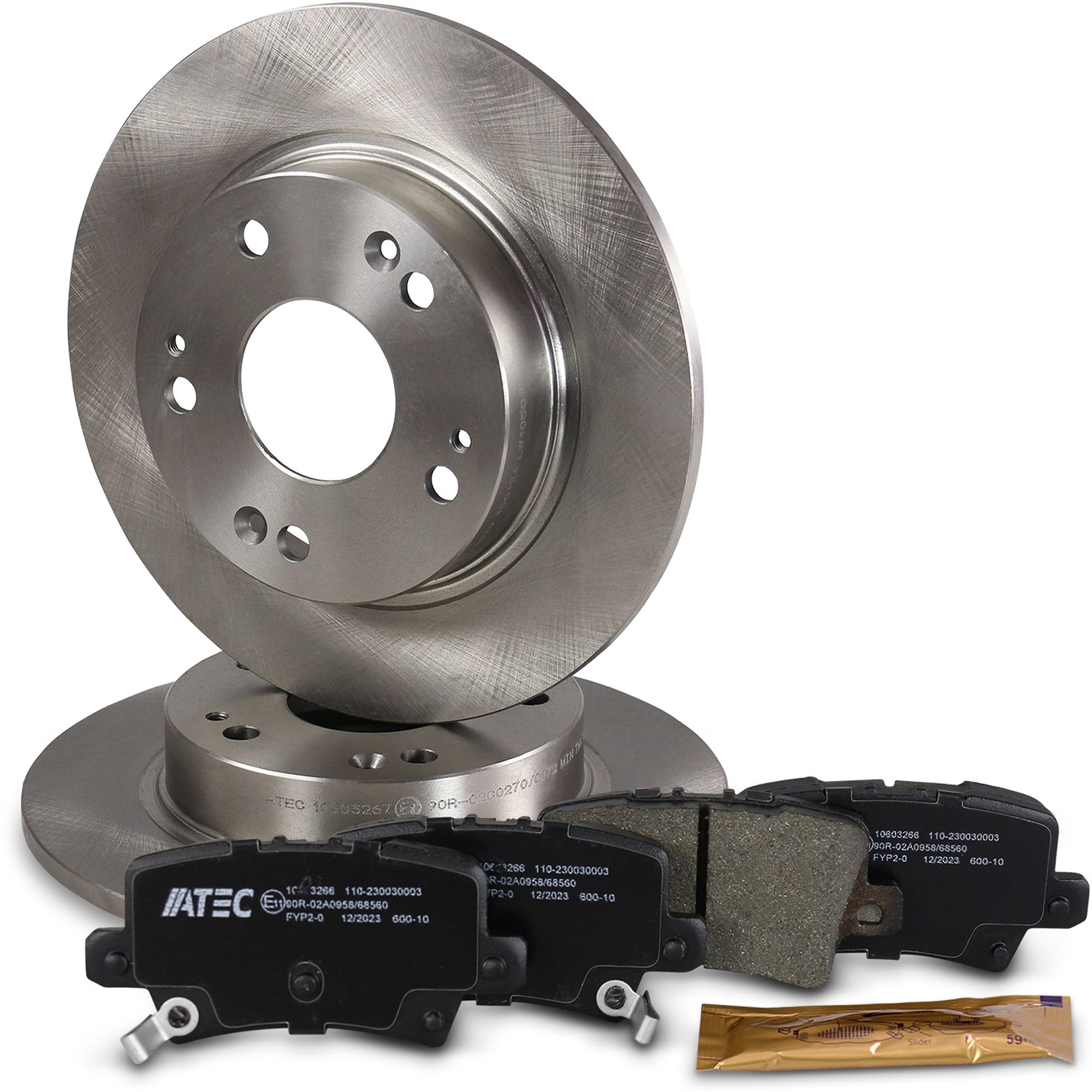 BESTPRICE Juego de frenos eje trasero incl. discos de freno Ø 260 mm completos + pastillas de freno traseras, compatible con HONDA CIVIC VIII Hatchback (FN, FK)