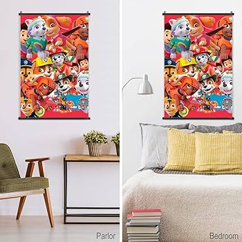 Amazon.co.jp: パウパトロール 掛ける絵 ポスター 掛け軸壁飾り