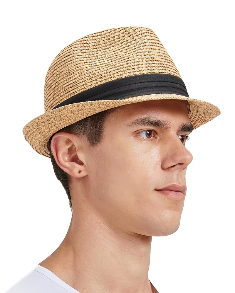 Fishing Hat Zylioo S-XXL Felt Fedora Trilby Hats Short Wide Brim