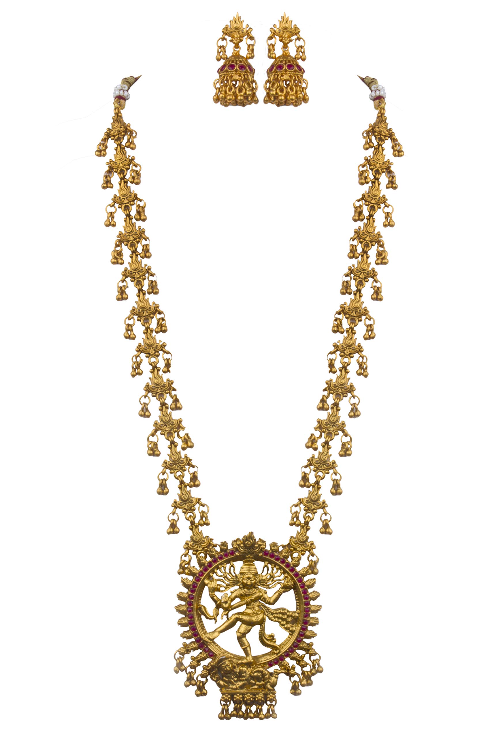 Piah FashionAdmirable Natraj Long Dangling Multicolour Gugri Artificial Necklace Set for Women