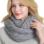 Winter Women Thick Cable Knit Ribbed Infinity Circle Loop Scarf