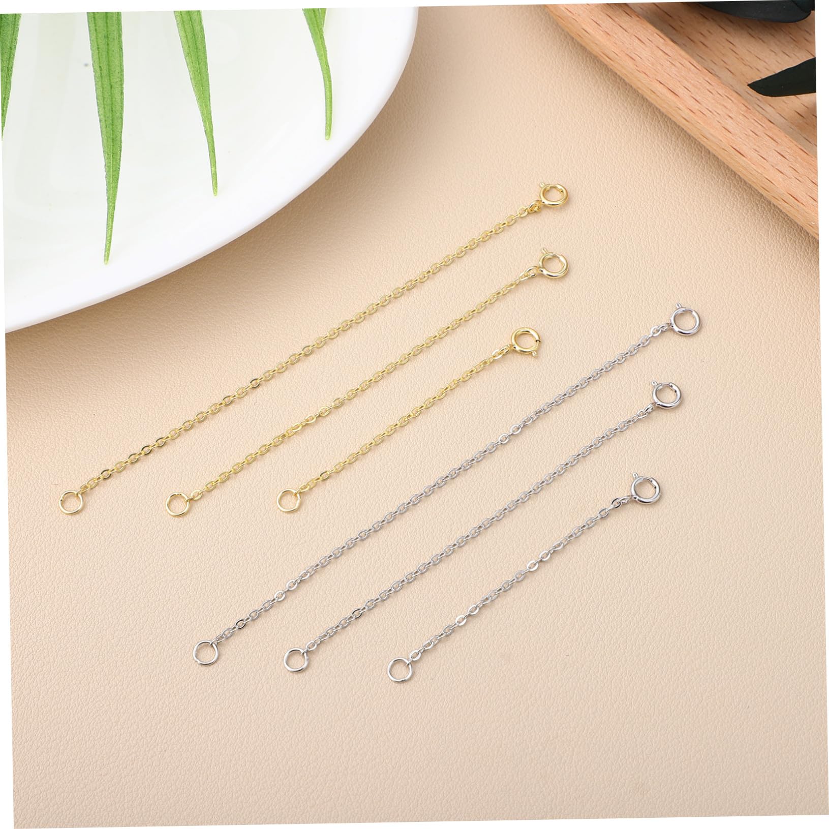 Verlängerungskette für Halsketten und Armbänder 6 Stück aus S925 Silber mit 5cm 8cm und 10cm Ketten mit Verschluss Verstellbar zur Schmuckherstellung für Damen Wie Freundin