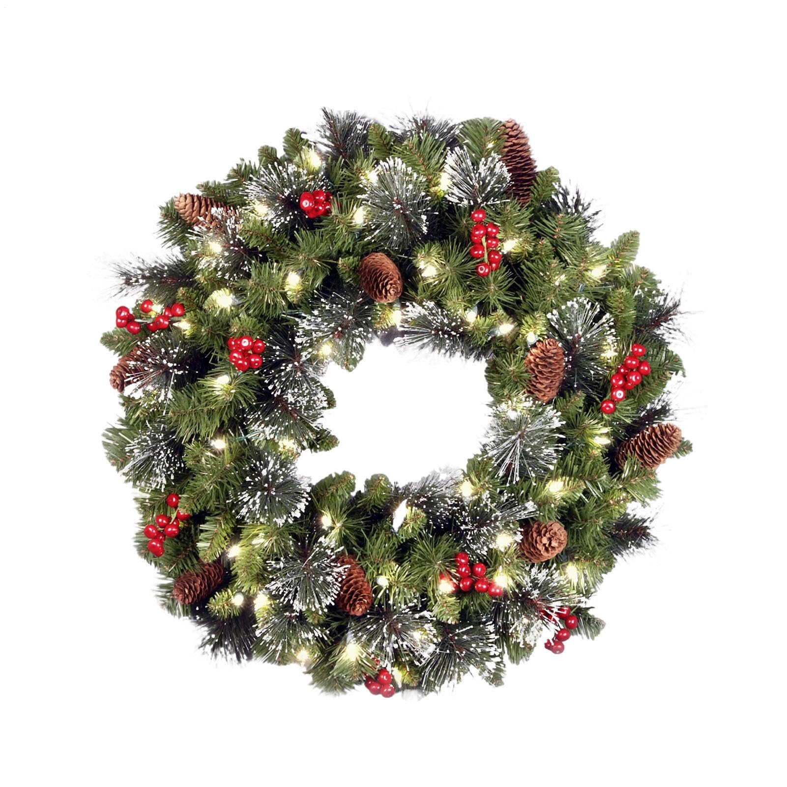 Guirlande de Noël 45 cm réaliste avec crochet de suspension pour porte