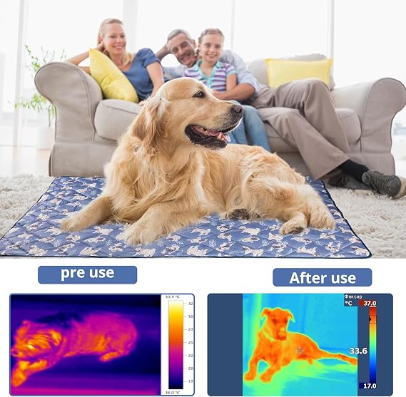 Pet Dog Cooling Mat, Outdoor Dog Cooling Pad, Washable Dogs Cats Pet Non-Toxic Cooling Pads Summer Sleeping Kennel Mats,Pet Self Cool Ice Blanket for Indoor & Outdoor Dog Beach Essentials Medium