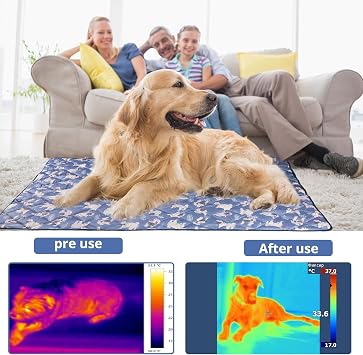 Pet Dog Cooling Mat, Outdoor Dog Cooling Pad, Washable Dogs Cats Pet Non-Toxic Cooling Pads Summer Sleeping Kennel Mats,Pet Self Cool Ice Blanket for Indoor & Outdoor Dog Beach Essentials Medium