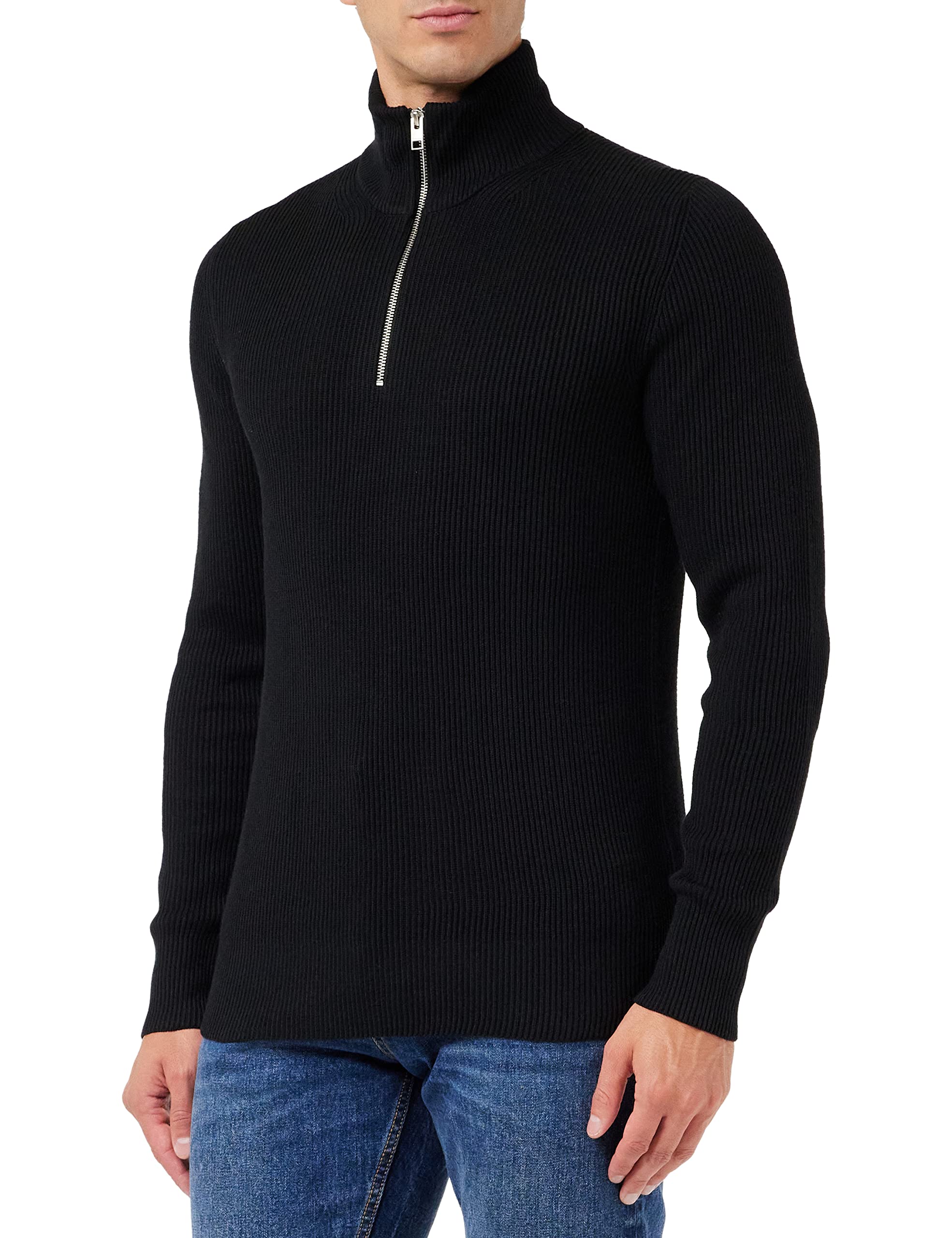 JACK & JONESMen's Jprperfect Knit Half Zip Sn Jumper sweater