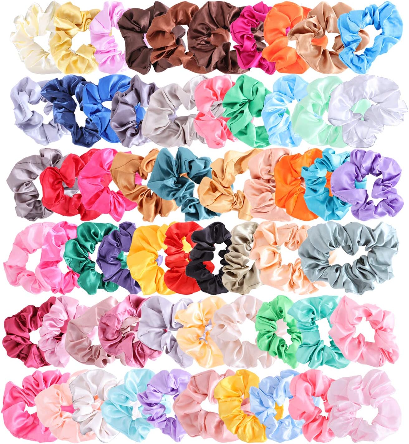Hair Scrunchies,Pack of 60 Strong Hold Elastics Bobbles Hair Ties Scrunchy Hair Bands Ponytail Holder Headbands Soft for Women Girls Hair Accessories (Style 1)