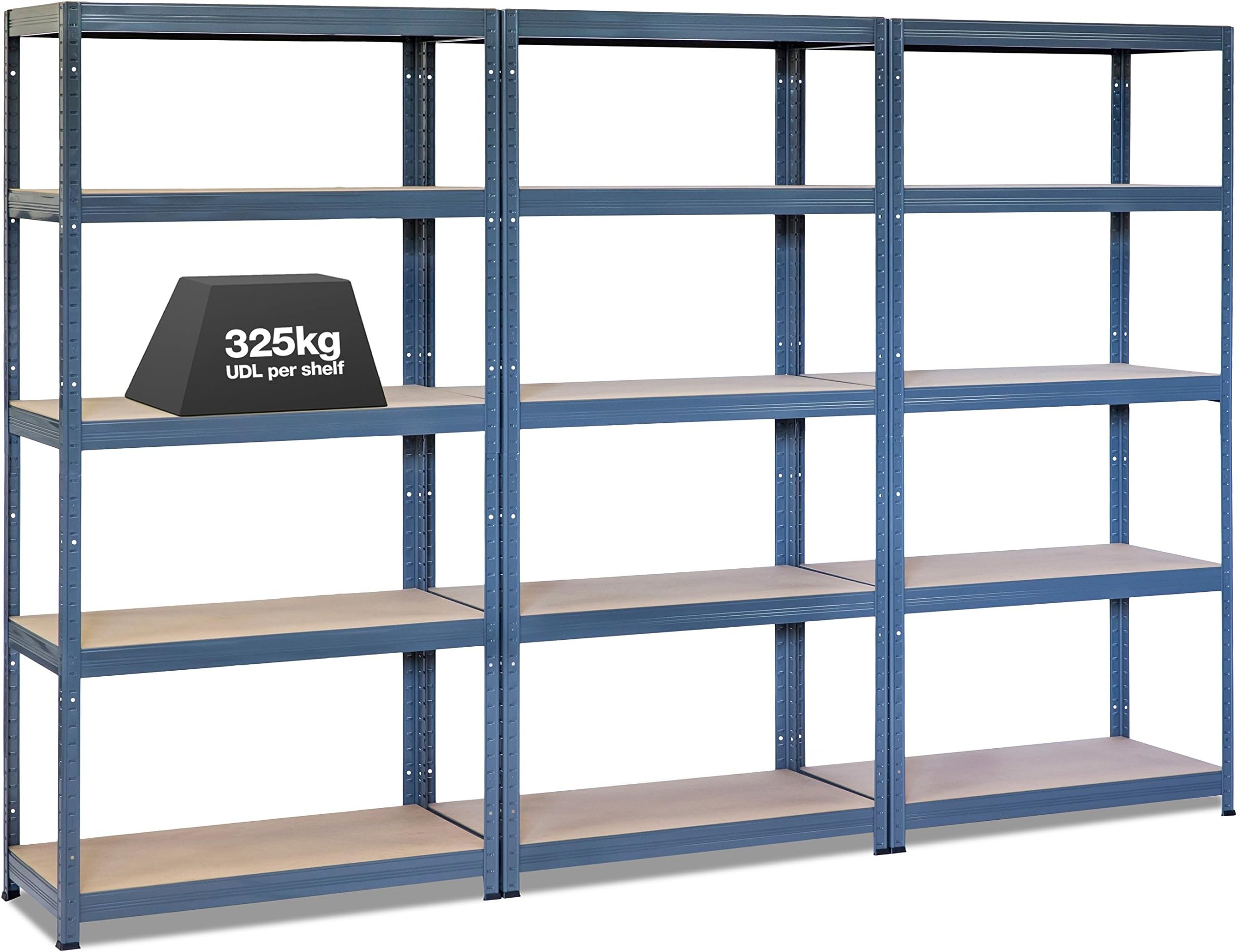 3 x STORALEX® 600mm Deep Garage Racking/Shelving Units 325KG UDL