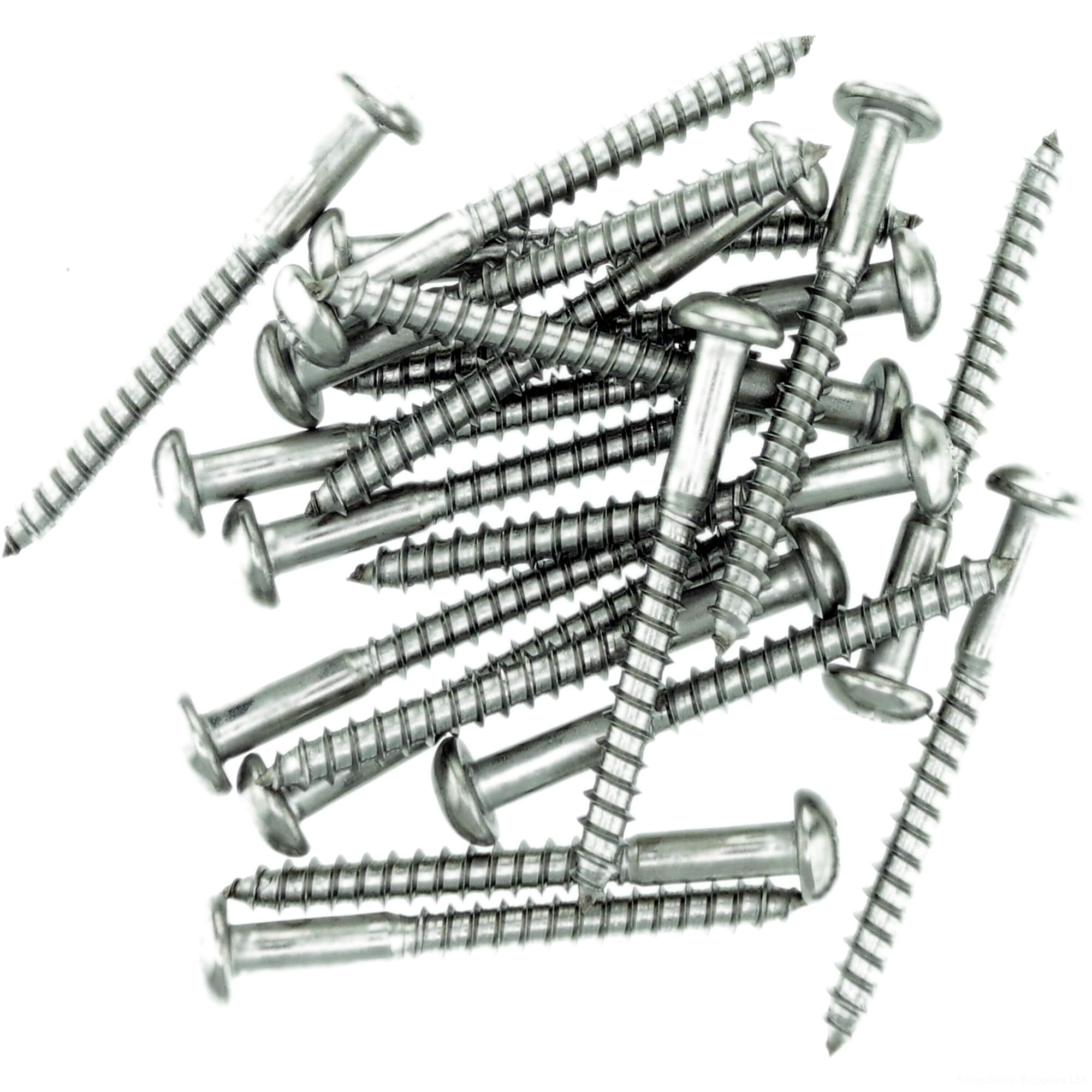 Singularity Supplies No.4 X 0.78 (3.0Mm X 20Mm) Pozi Pan Wood Screw - Stainless Steel (A2) (Pack Of 20)