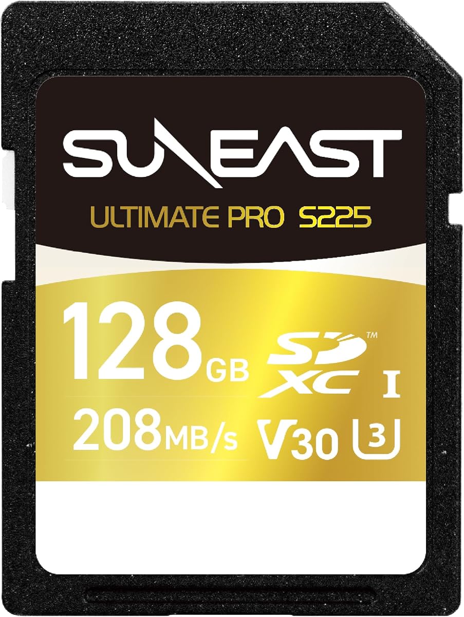SUNEAST 128GB SD Card SDXC UHS-I V30 U3 C10 Memory Card | Up to 208MB/s Read and 170MB/s Write, High Speed SD Card for 4K UHD Video, Ideal for DSLR, Mirrorless Cameras
