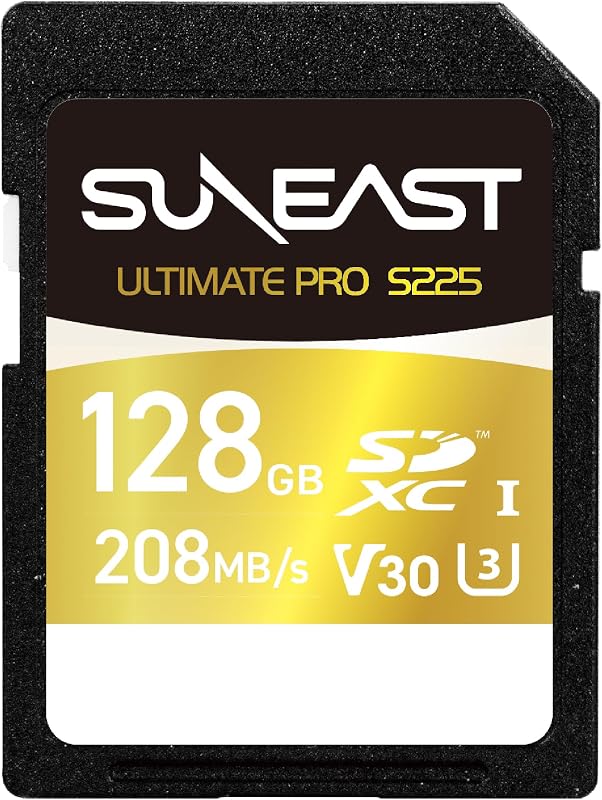 SUNEAST 128GB SD Card SDXC UHS-I V30 U3 C10 Memory Card | Up to 208MB/s Read and 170MB/s Write, High Speed SD Card for 4K UHD Video, Ideal for DSLR, Mirrorless Cameras
