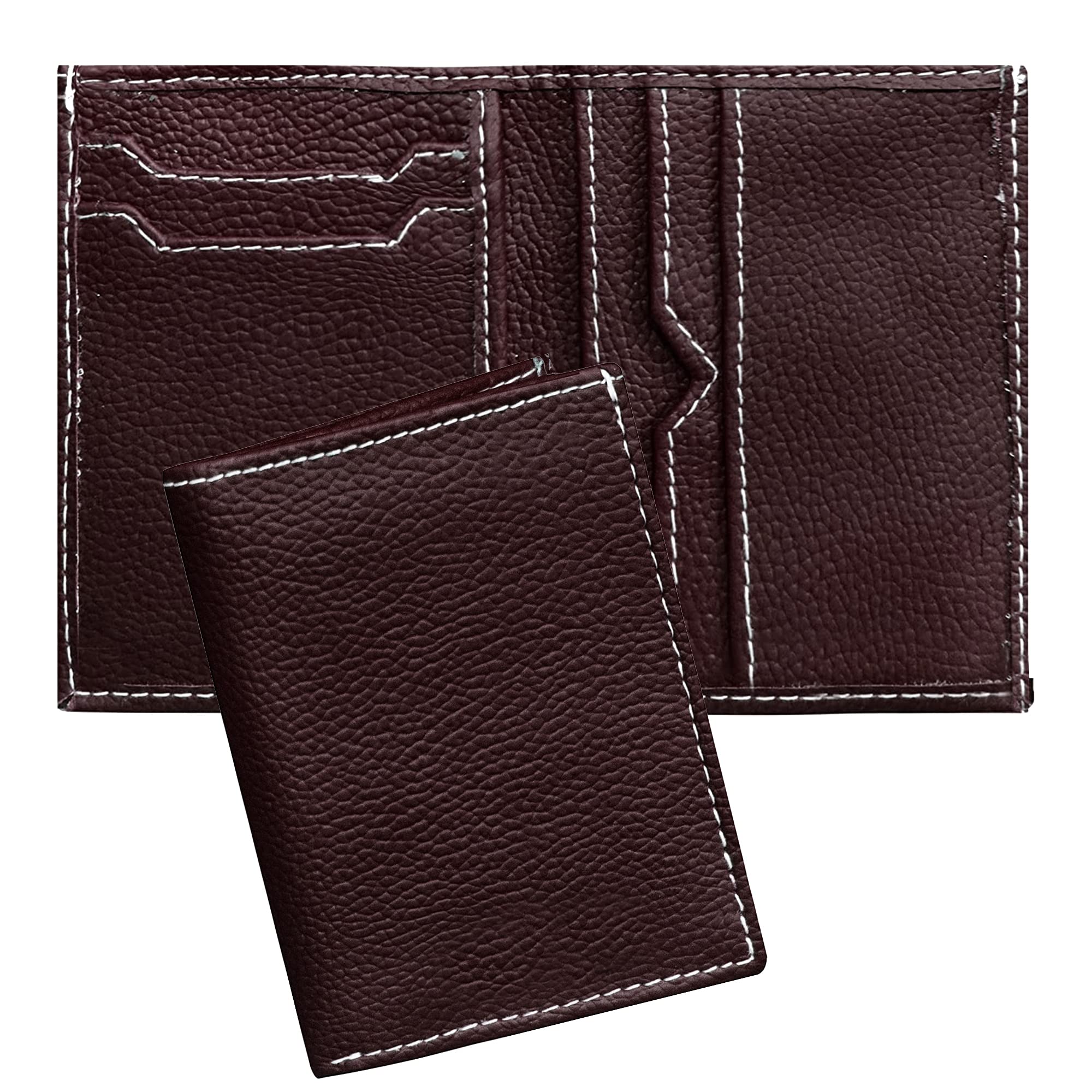 Coffee Brown PU Leather Wallet Card Holder/Money Purse for Men and Women-image-9
