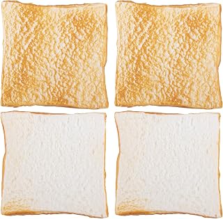 4 Pack Fake Toast Slices Artificial Simulation Bread Realistic Food for Display Photography 4.33in