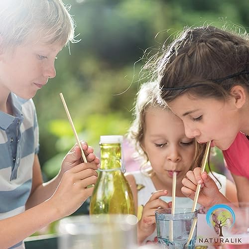 Vista 6 de Naturalik Paquete de 300/1000 pajitas de papel marrón extra duraderas, biodegradables, pajitas de papel sin toxinas de primera calidad a granel