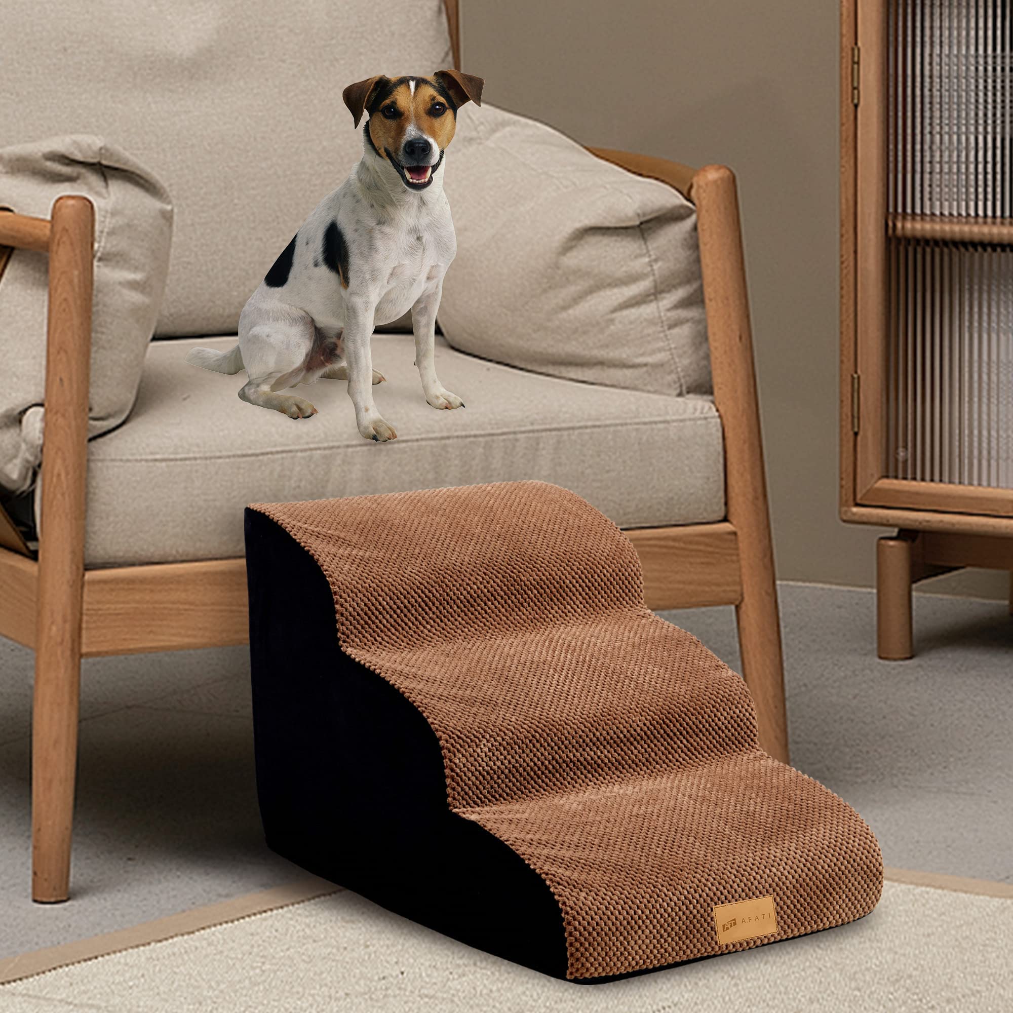 A.FATI Foam Dog Ramps/Steps, Dog Stairs Ladder Pet Ramp Stairs Step